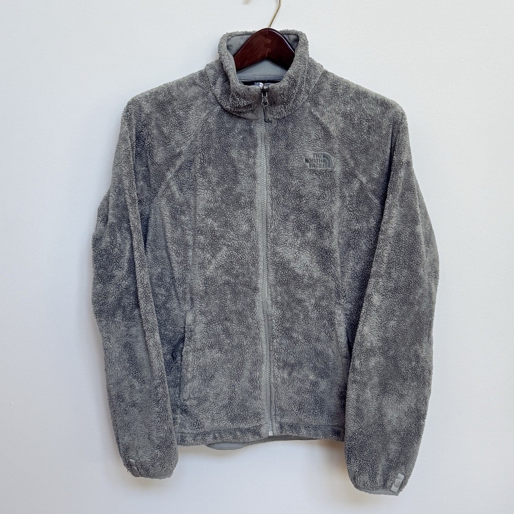 The North Face Osito Jacket Women Medium Olive Gray Fleece Zip Pockets - Picture 8 of 8